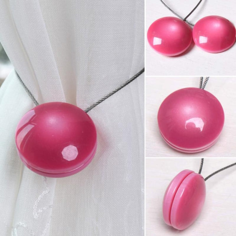 2 PCS Fashion Cat Eye Resin Steel Wire Magnet Curtain Buckle Tie Rope