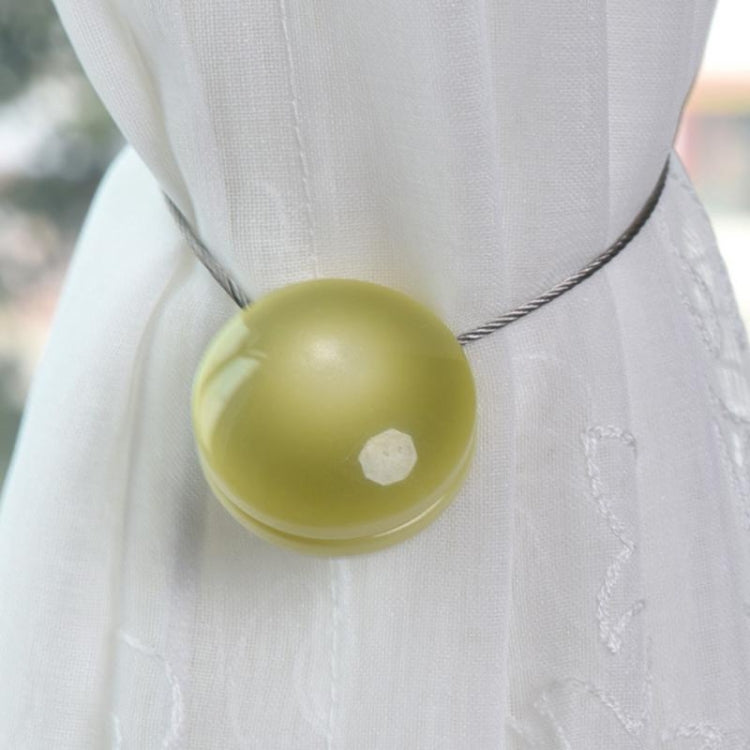 2 PCS Fashion Cat Eye Resin Steel Wire Magnet Curtain Buckle Tie Rope