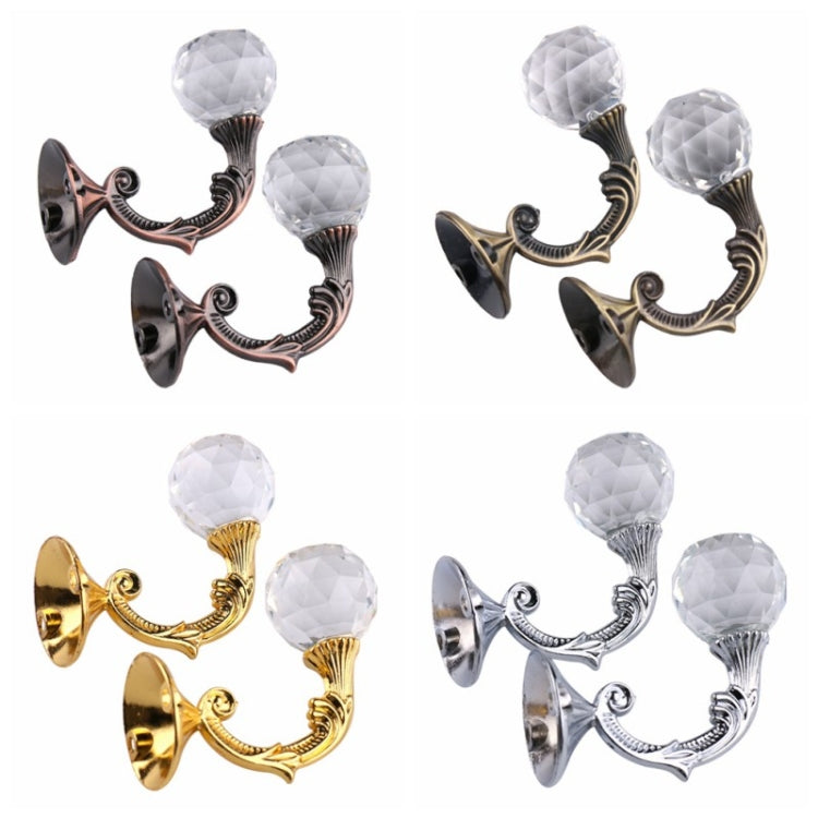 1 Pair Vintage Crystal Flower Barb Curtain Decoration Wall Hook