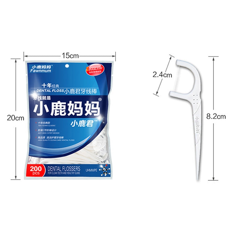 Fawnmum Ultra-fine Safety Flat Dental Floss Rod Arch Pick Toothpick Thread Portable Dental Floss Bag