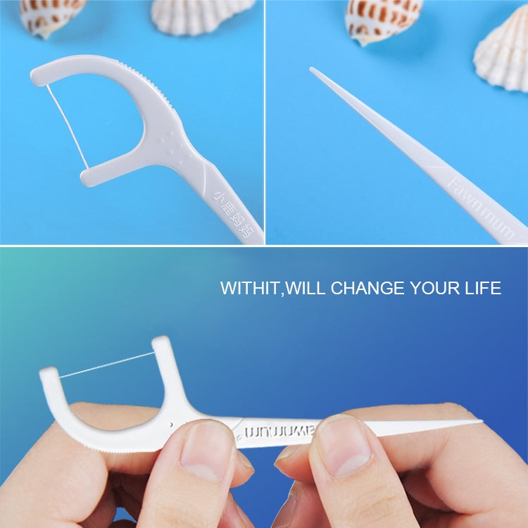 Fawnmum Ultra-fine Safety Flat Dental Floss Rod Toothpick Thread, 50pcs/Box