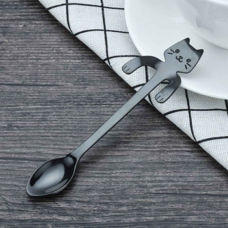 Creative 304 Stainless Steel Cartoon Cat Handle Coffee Stirring Spoons, 11.8*1.8cm