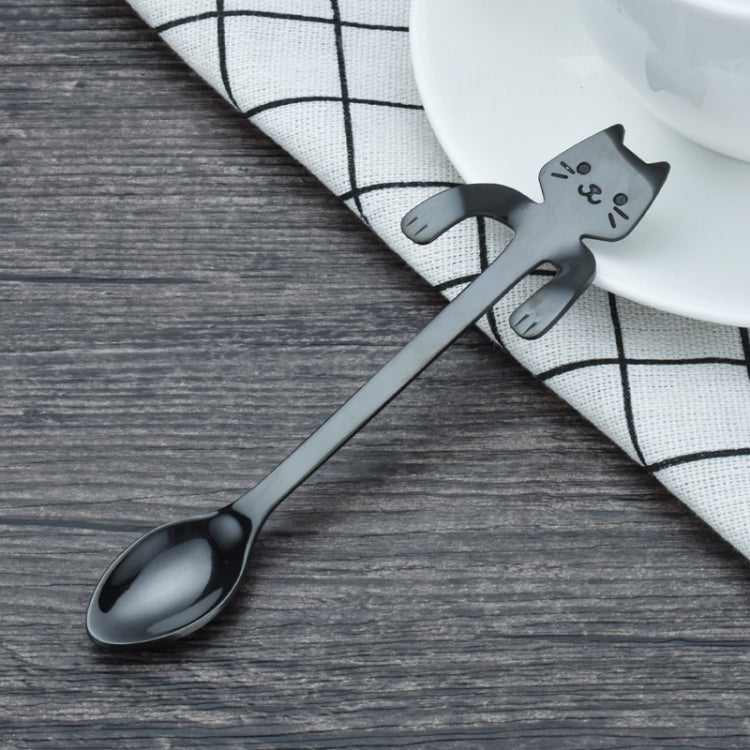 Creative 304 Stainless Steel Cartoon Cat Handle Coffee Stirring Spoons, 11.8*1.8cm