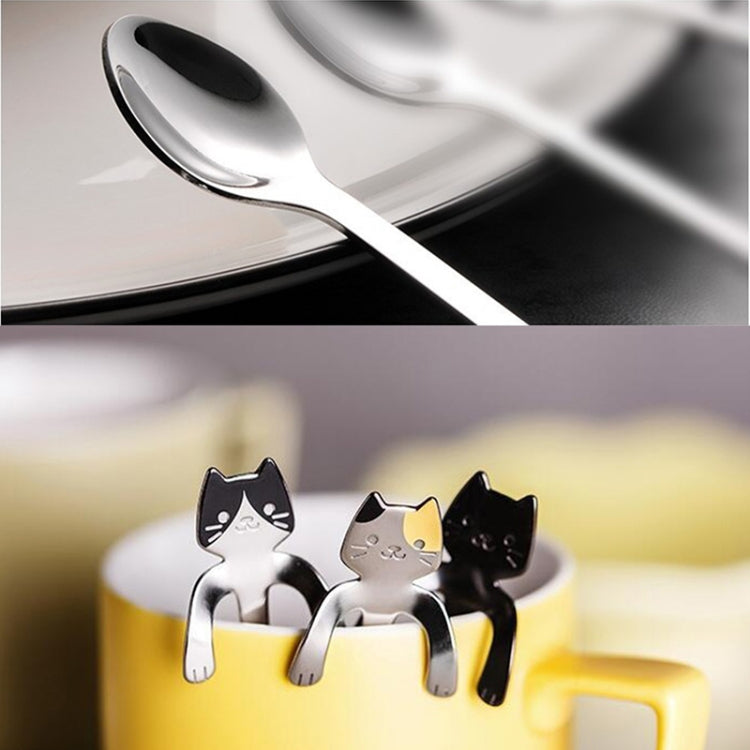 Creative 304 Stainless Steel Cartoon Cat Handle Coffee Stirring Spoons, 11.8*1.8cm