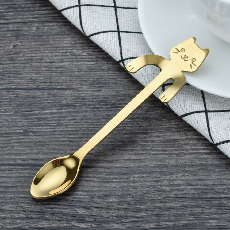 Creative 304 Stainless Steel Cartoon Cat Handle Coffee Stirring Spoons, 11.8*1.8cm