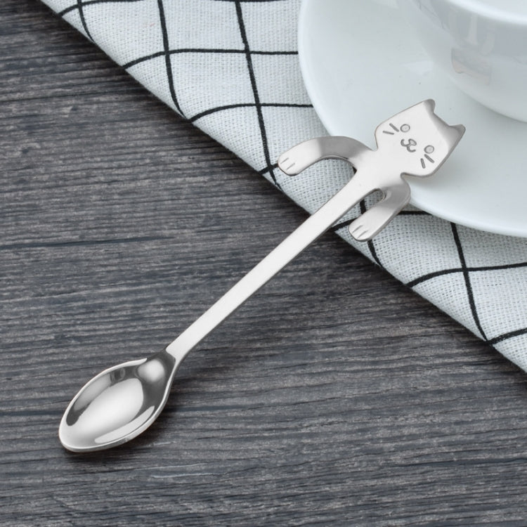 Creative 304 Stainless Steel Cartoon Cat Handle Coffee Stirring Spoons, 11.8*1.8cm