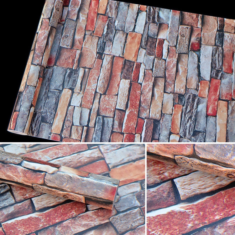 Creative 3D Color Stone Brick Decoration Wallpaper Stickers Bedroom Living Room Wall Waterproof Wallpaper Roll, Size: 45 x 1000cm