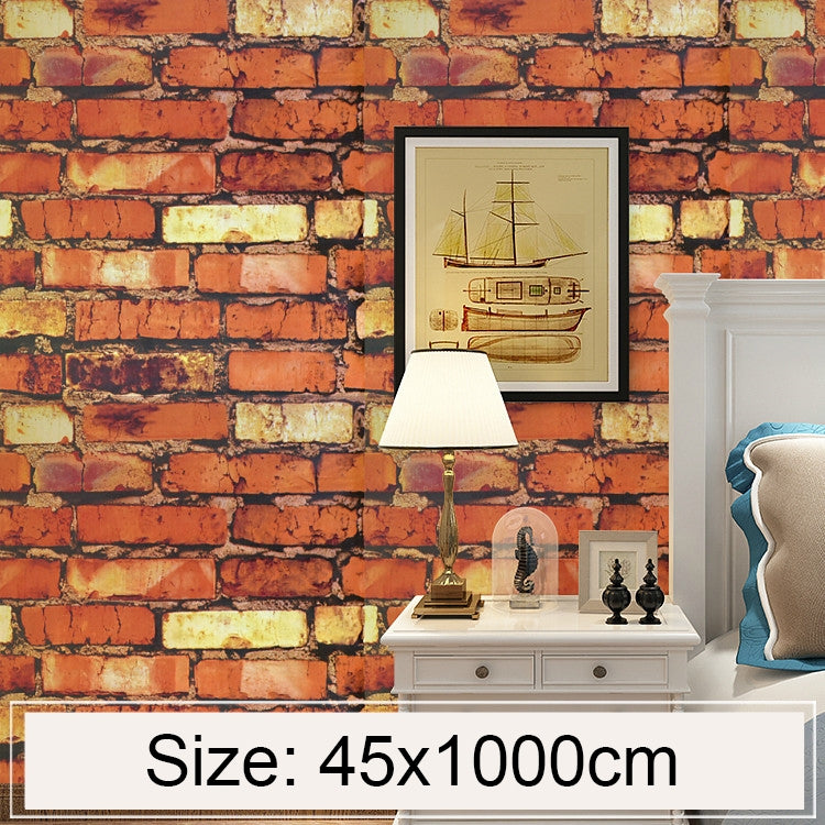 Rainbow Stone Rainbow Stone Creative 3D Stone Brick Decoration Wallpaper Stickers Bedroom Living Room Wall Waterproof Wallpaper Roll, Size: 45 x 1000cm