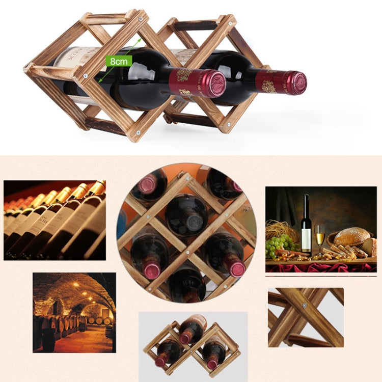 10 Bottles Racks Foldable Wine Stand Wooden Wine Holder Kitchen Bar Display Shelf