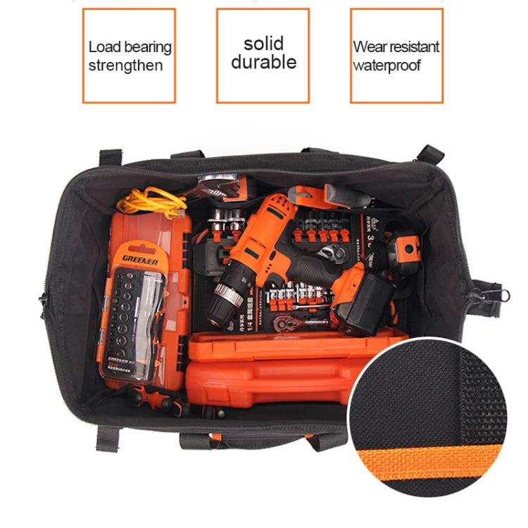 Multi-function Oxford Cloth Electrician Belt Pouch Maintenance Tools Handbag Shoulder Bag Convenient Tool Bag, Size : 19 inch
