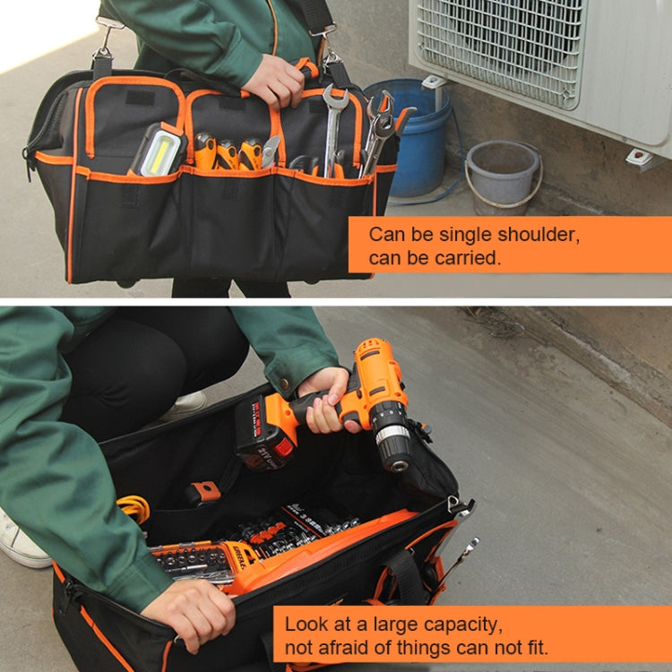 Multi-function Oxford Cloth Electrician Belt Pouch Maintenance Tools Handbag Shoulder Bag Convenient Tool Bag, Size : 19 inch