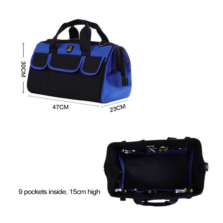 Multi-function Oxford Cloth Electrician Belt Pouch Maintenance Tools Handbag Shoulder Bag Convenient Hardware Tool Bag, Size : 19 inch