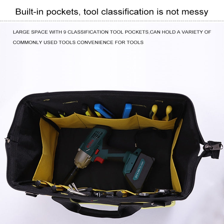 Multi-function Oxford Cloth Electrician Belt Pouch Maintenance Tools Handbag Shoulder Bag Convenient Hardware Tool Bag, Size : 19 inch
