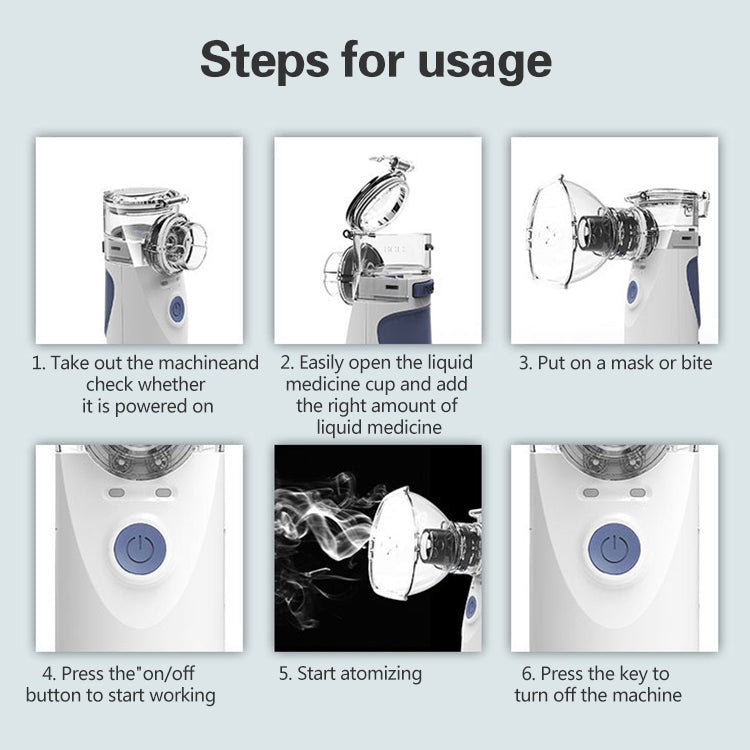 Portable Ultrasonic Nebulizer Mini Handheld Inhaler Respirator Health Care Home Machine Atomizer for Children