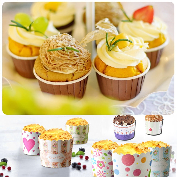 50pcs / Pack Round Lamination Cake Cup Muffin Cases Chocolate Cupcake Liner Baking Cup, Size: 5 x 3.8  x 3cm