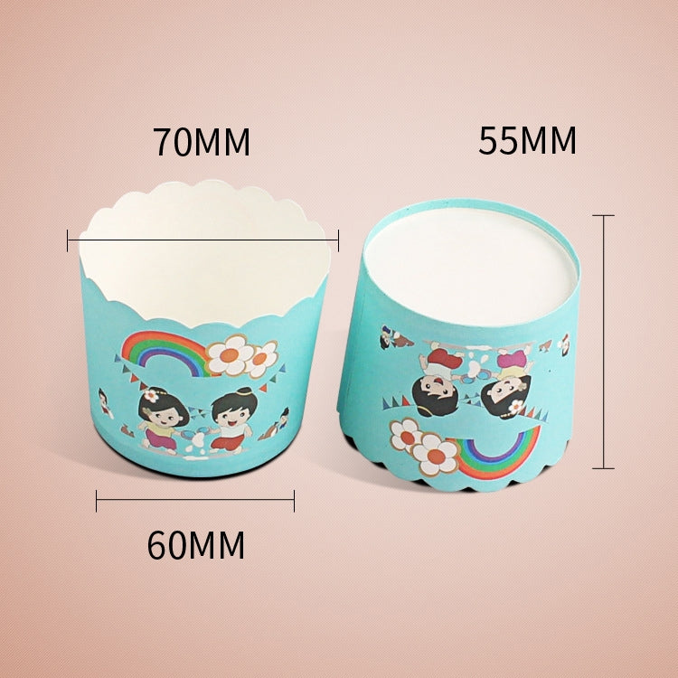24pcs / Pack Round Lamination Cake Cup Muffin Cases Chocolate Cupcake Liner Baking Cup, Size: 7 x 6  x 5.5cm, Random Color Delivery