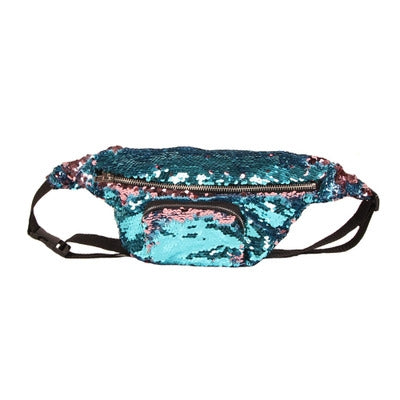 Sequins Waist Bag Double Color Makeup Bag Mermaid Purses Chest Pack Women Girl Travelling Mobile Phone Bag