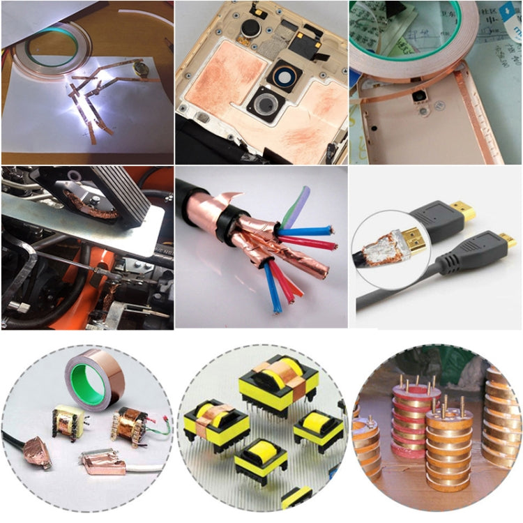Pure Copper Double-sided Conductive Copper Foil Tape Signal Masking Tape, Size: 20m x 20mm