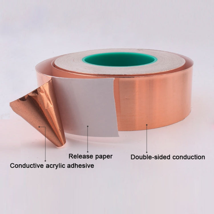 Pure Copper Double-sided Conductive Copper Foil Tape Signal Masking Tape, Size: 20m x 30mm
