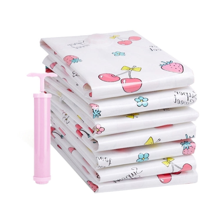 4PCS Space Saving Candy Color Pattern Vacuum Storage Bag, Explosion-proof Thinken Quilts Clothing Vacuum Seal Storage Bag with a Free Hand Pump, Size: 70*90 cm