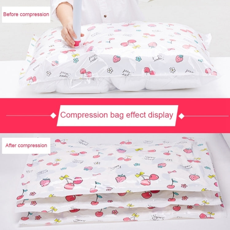 4PCS Space Saving Candy Color Pattern Vacuum Storage Bag, Explosion-proof Thinken Quilts Clothing Vacuum Seal Storage Bag with a Free Hand Pump, Size: 70*90 cm
