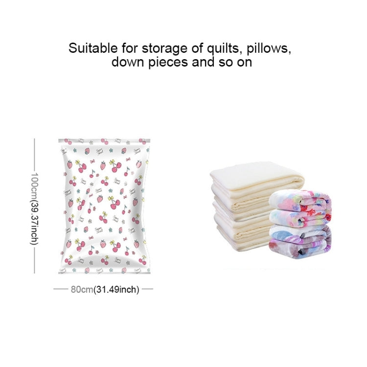 4PCS Space Saving Candy Color Pattern Vacuum Storage Bag, Explosion-proof Thinken Quilts Clothing Vacuum Seal Storage Bag with a Free Hand Pump, Size: 80*100 cm