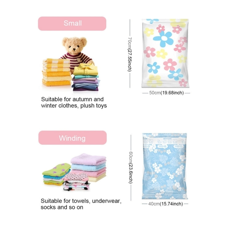 11 PCS Space Saving Sunflowers Pattern Vacuum Storage Bag, Thinken Quilts Clothing Vacuum Seal Storage Bag with a Hand Pump, Including: 3 PCS 80*100 cm，2 PCS 60*80 cm, 3 PCS 50*70 cm, 2 PCS 40*60 cm