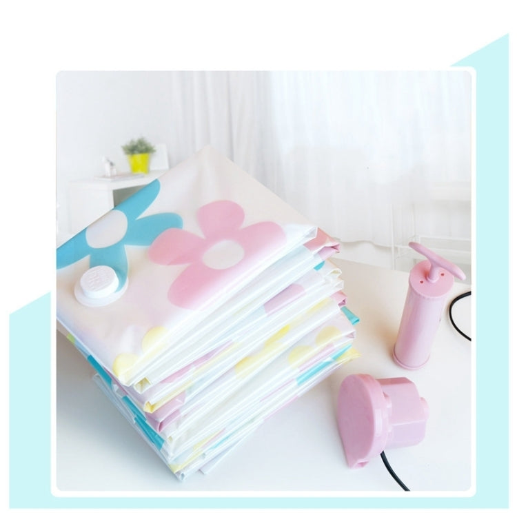 11 PCS Space Saving Sunflowers Pattern Vacuum Storage Bag, Thinken Quilts Clothing Vacuum Seal Storage Bag with a Hand Pump, Including: 3 PCS 80*100 cm，2 PCS 60*80 cm, 3 PCS 50*70 cm, 2 PCS 40*60 cm
