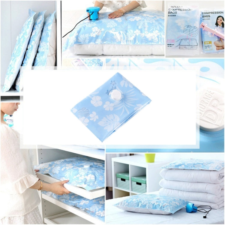 Space Saving Orchids Pattern Vacuum Storage Bag, Thinken Quilts Clothing Vacuum Seal Storage Bag, Size: 80*110 cm