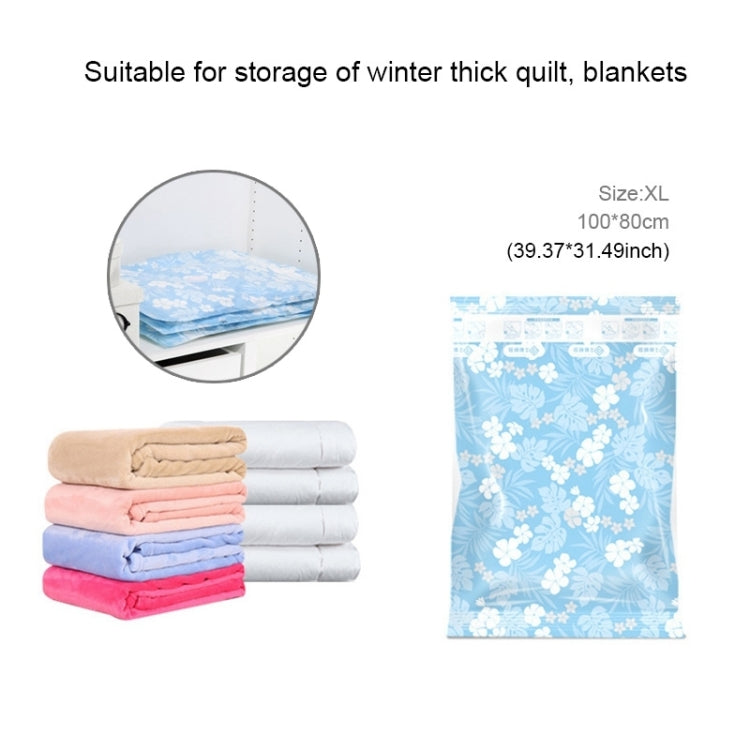 Space Saving Orchids Pattern Vacuum Storage Bag, Thinken Quilts Clothing Vacuum Seal Storage Bag, Size: 80*100 cm