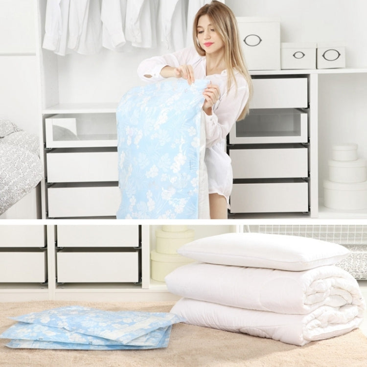 Space Saving Orchids Pattern Vacuum Storage Bag, Thinken Quilts Clothing Vacuum Seal Storage Bag, Size: 80*100 cm