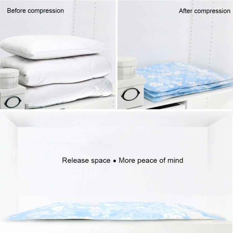 Space Saving Orchids Pattern Vacuum Storage Bag, Thinken Quilts Clothing Vacuum Seal Storage Bag, Size: 60*80 cm