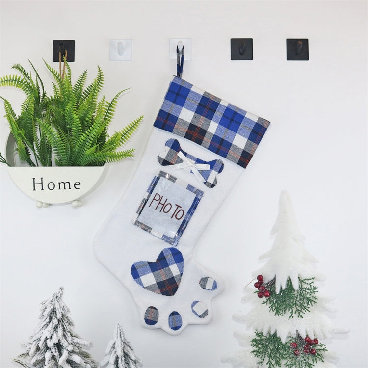 CX20203 Creative Dog Paw Christmas Sock Gift Bag Christmas Tree Pendant Decoration