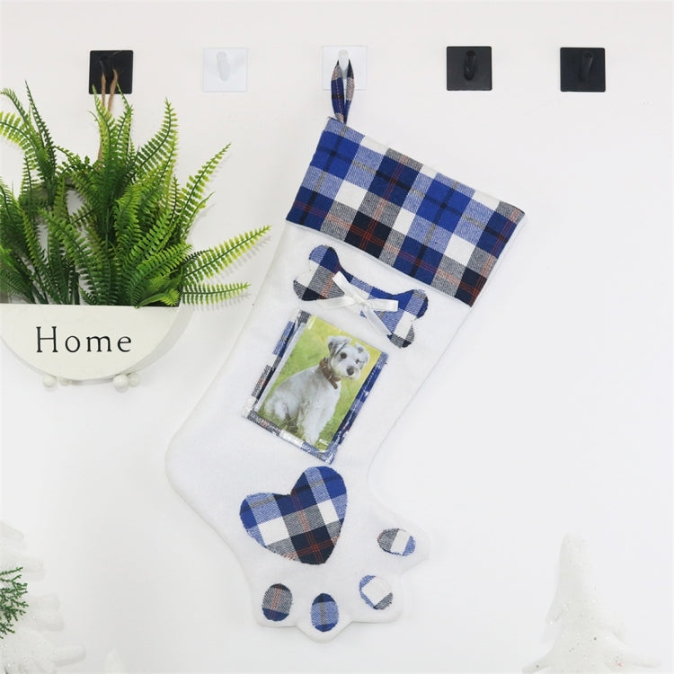 CX20203 Creative Dog Paw Christmas Sock Gift Bag Christmas Tree Pendant Decoration