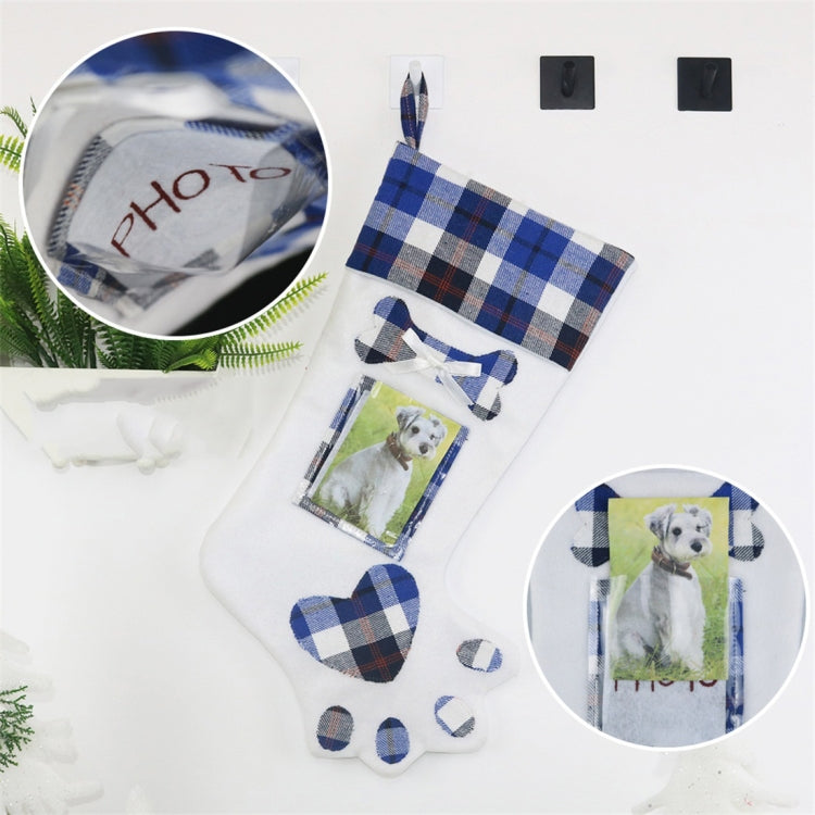 CX20203 Creative Dog Paw Christmas Sock Gift Bag Christmas Tree Pendant Decoration