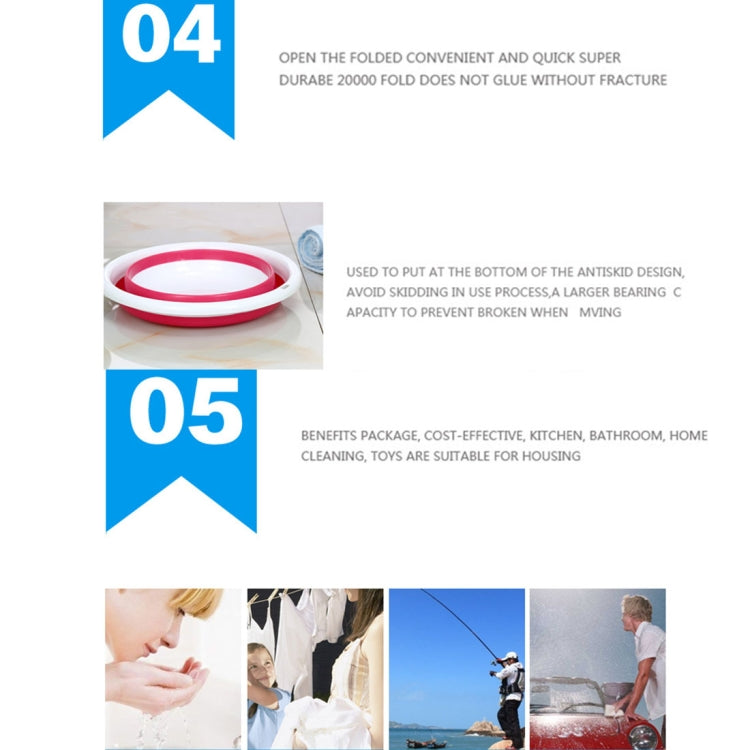 Home Portable Environmental Silicone Travel Folding Wash Basin, Size: M