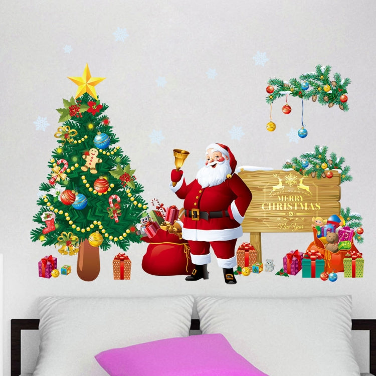 Christmas Tree Santa Claus Living Room Bedroom Removable Wall Sticker Decoration