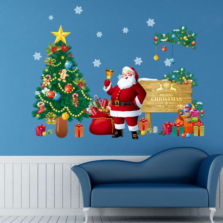 Christmas Tree Santa Claus Living Room Bedroom Removable Wall Sticker Decoration