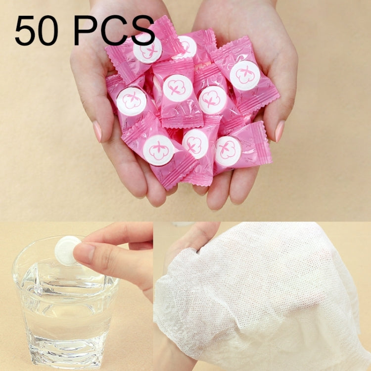 50 PCS Candy Style Portable Disposable Travel Cotton Towel, Size: 22*20cm