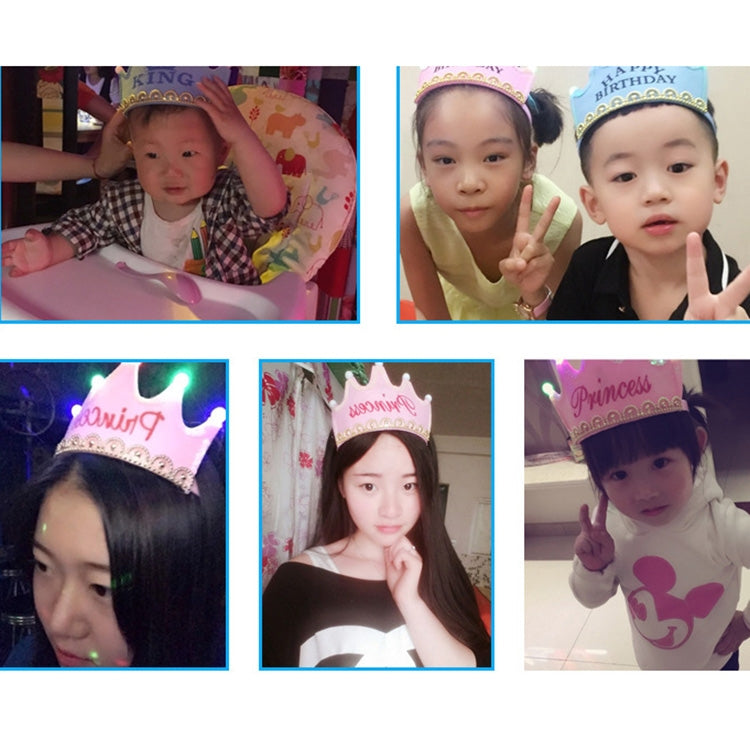 Exquisite Non-woven Fabric Children Birthday Party LED Luminous Hairband Decorative Hat, Size: 12*10.5cm, Random Color Delivery