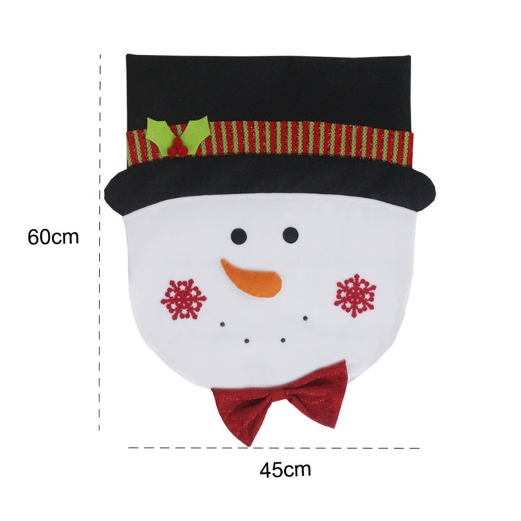Snowman Pattern Dinner Table Chair Cover Christmas Decoration