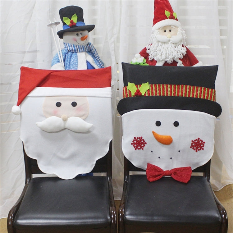 Snowman Pattern Dinner Table Chair Cover Christmas Decoration