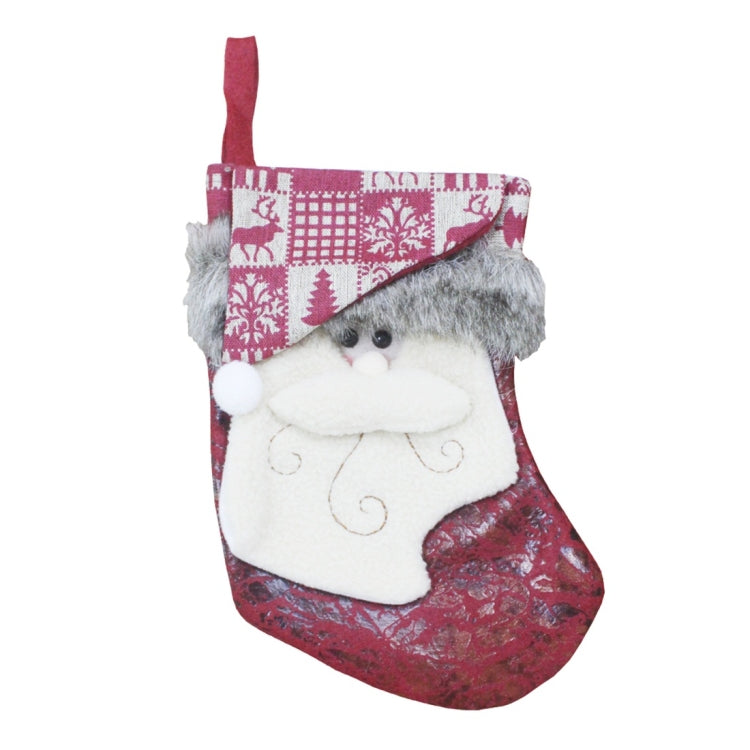 Elk Pattern Christmas Sock Gift Bag Christmas Tree Pendant Decoration