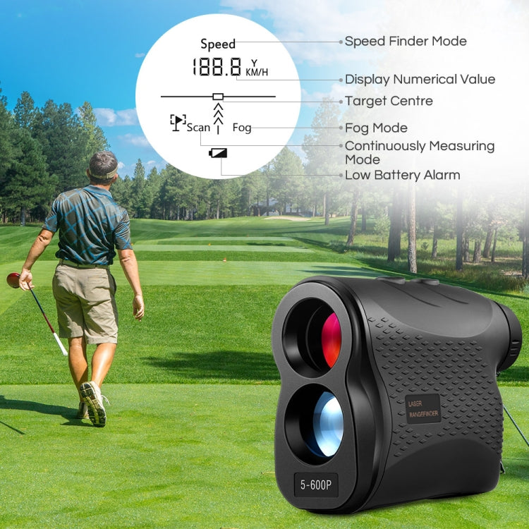 5-600P Handheld Golf Laser Distance Measuring Instrument Telescope Range Finder Distance Measurer, 600m