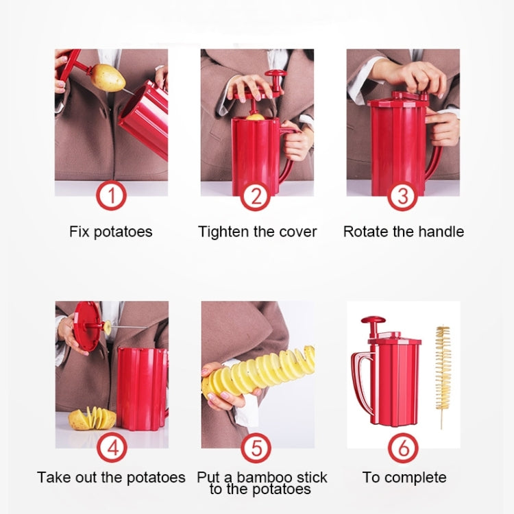 528-6 Popular Tornado Potato Slicer Manual Twist Spiral Potato Cutter Whirlwind Potatoes Machine Potato Vegetables Tools
