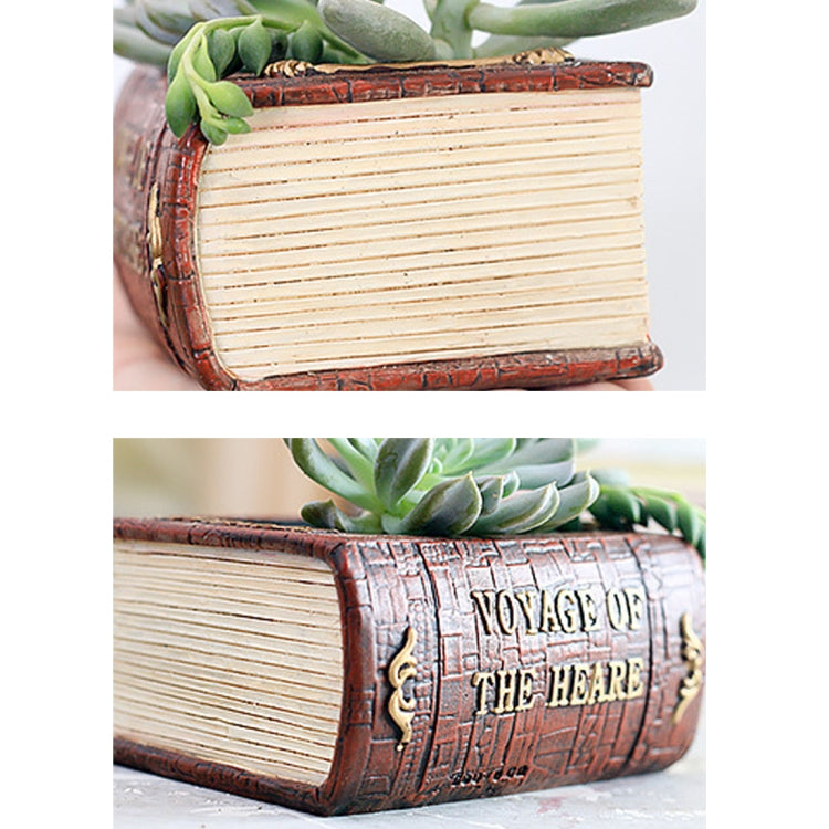 Retro Literature Book Pots Vintage Book Flower Pot Planter for Flower  Cacti Herbs Plant Bed Box Case FlowerPot, Size: 10.5*8*5cm