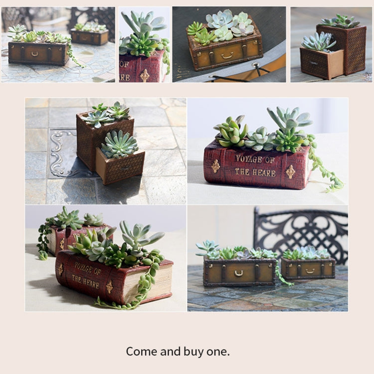 Retro Literature Book Pots Vintage Book Flower Pot Planter for Flower  Cacti Herbs Plant Bed Box Case FlowerPot, Size: 10.5*8*5cm