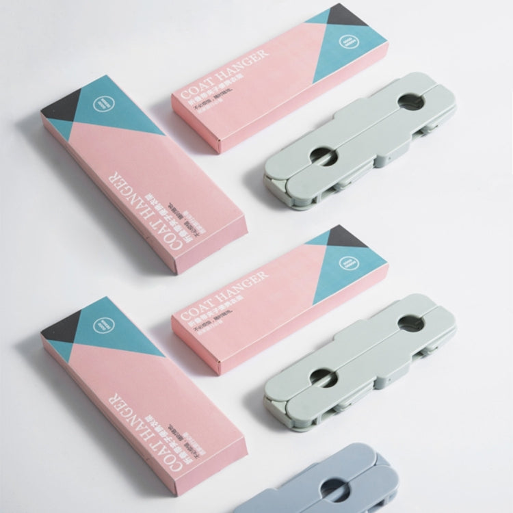 Foldable Clothes Hanger Drying Rack with 4 Hidden Clips for Home / Travel, Random Color Delivery