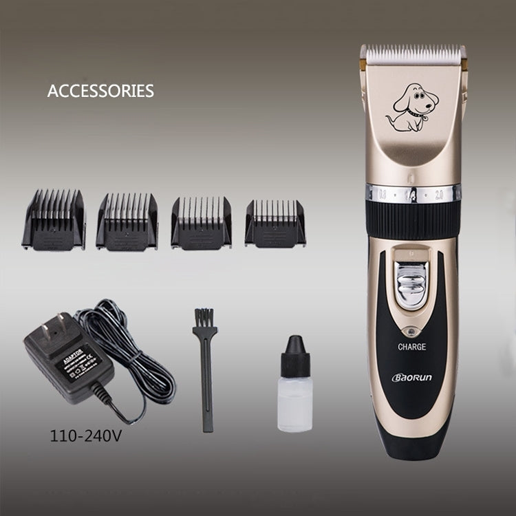 P2 110-240V Ceramics Titanium Professional Pet Electric Scissors Pets Hair Clippers with Four Combs