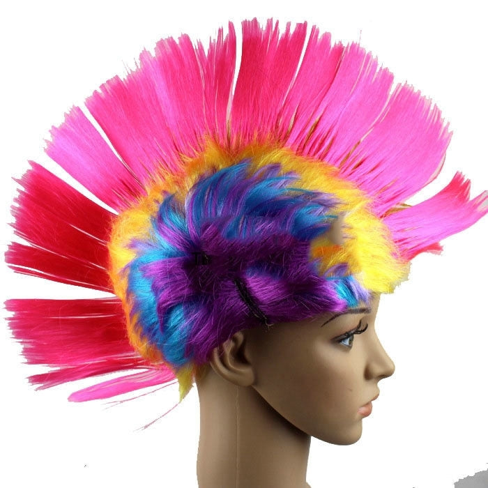 Funny Christmas Halloween Wig Masquerade Headdress Mohawk Hair Comb, Random Color Delivery